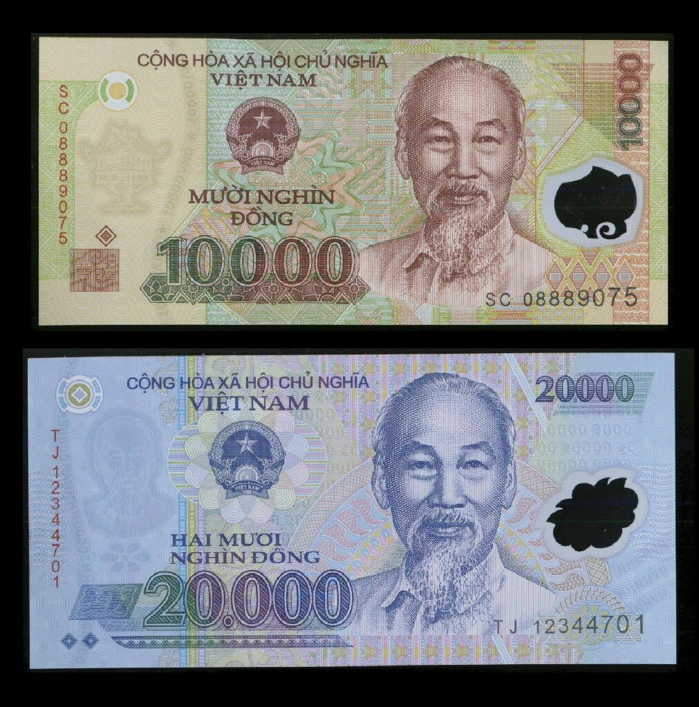 Vietnam Dong 30,000 - 1 X 20,000 & 1 X 10,000 Vietnam Dong Note Foreign Money