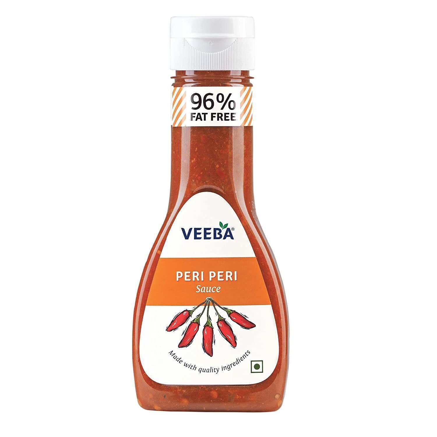 Veeba Peri Peri Sauce, 300gm - 100% Vegetarian - Fat Free