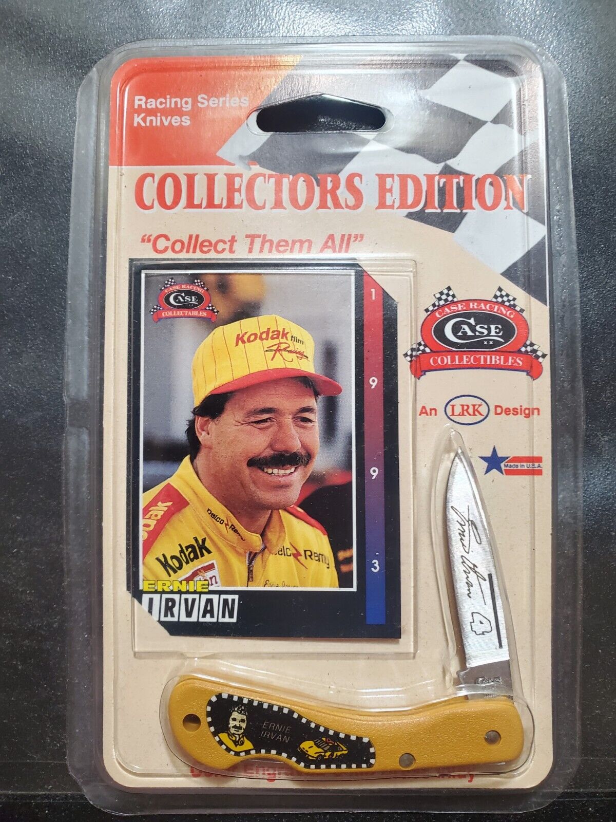 1992 Case Ernie Irvan Collectors Knife And Card. Unopened.