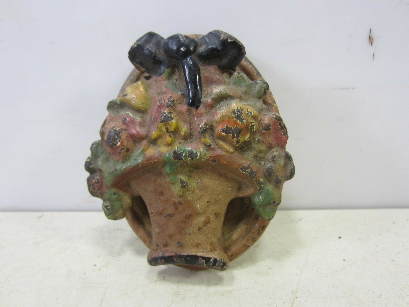 Antique Cast Iron Flower Basket Door Knocker #2