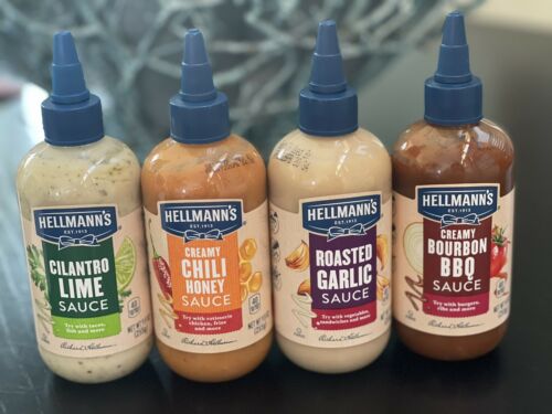 Hellmann's Drizzle Sauce for Dip, Drizzle, Dressing 4 Pack Cilantro lime, Chili+