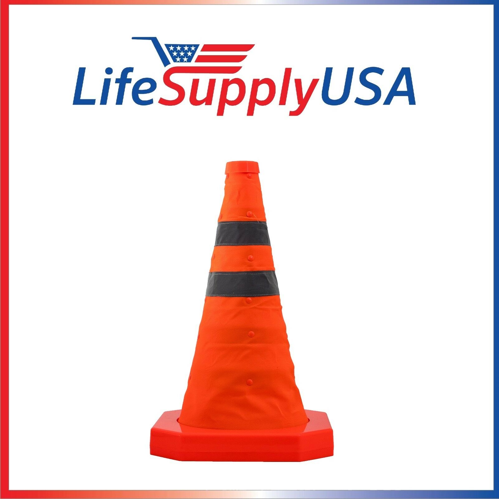 4pk Collapsible 15.5" Reflective Pop Up Road Safety Extendable Traffic Cones