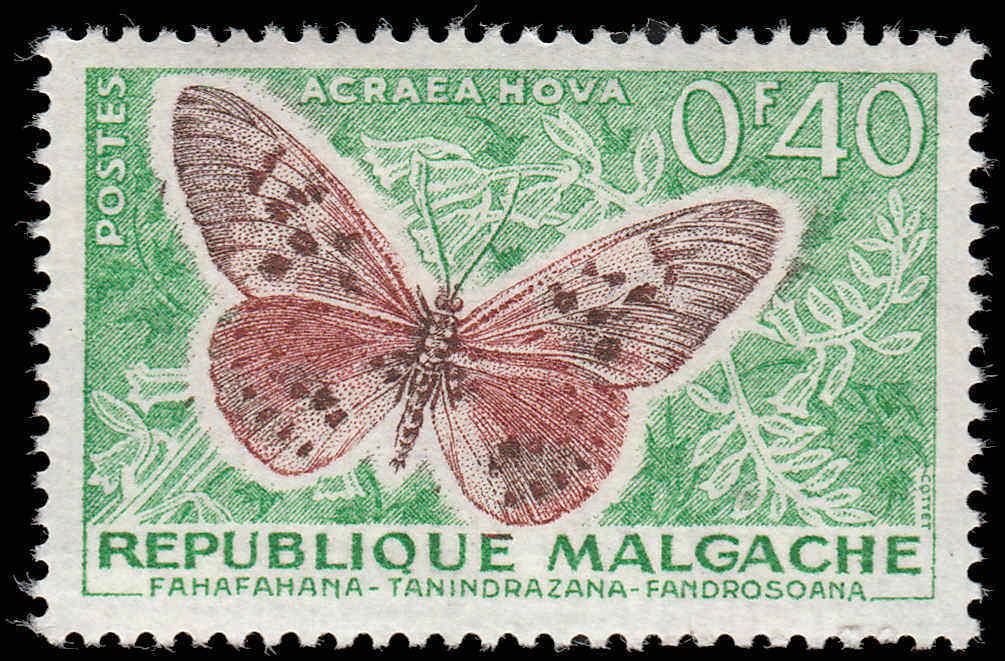 Scott # 307 - 1960 -  ' Butterflies & Agricultural Products ', Acraea Hova
