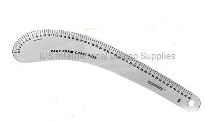 Fairgate 12-248 Vary Form Curve 48 Cm, Metric, Aluminum Fashion Design Ruler