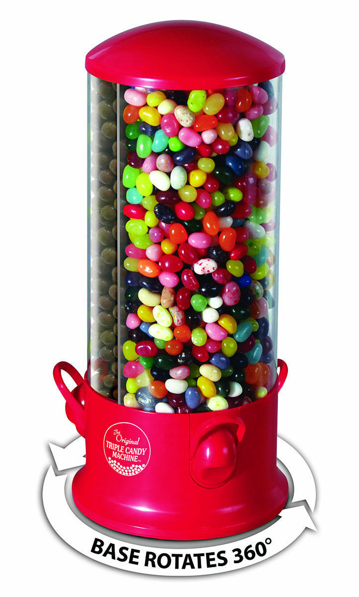 Triple Candy Machine Dispenser Machine 3 Compartments Gumball Gum Ball Snacks