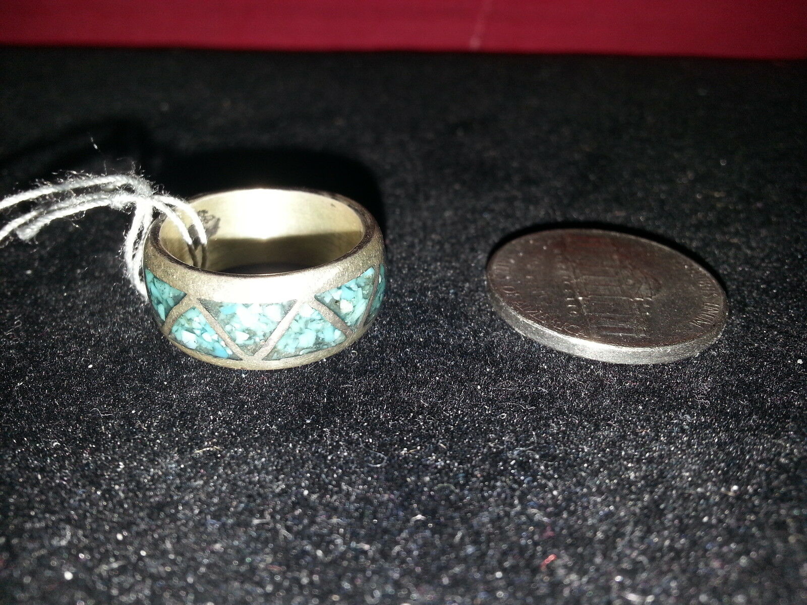 Sterling Silver - Navajo Crushed Turquoise Size 6 E1
