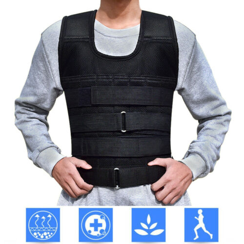 Adjustable Weighted Vest 22lb-132lb Weight Plate Fitness Exercise Training Empty