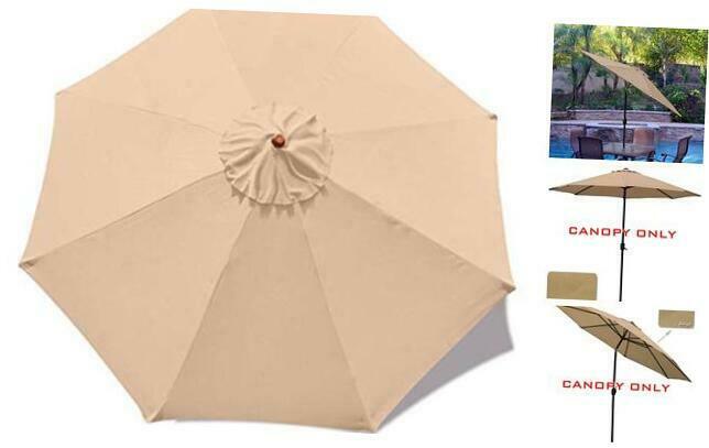 Patio Umbrella Replacement Canopy Market Table Umbrella Canopy 9 Beige
