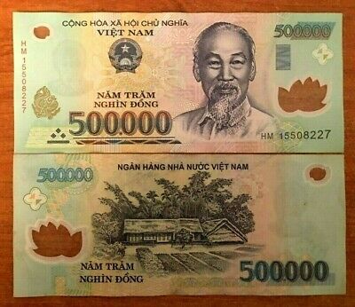 1 x Vietnamese 500000 1/2 Million Dong 500,000 VND Circulated Used Note Vietnam