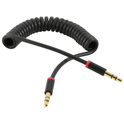 3ft Spring Coiled 3.5mm 1/8" Aux Cable Stereo Audio Auxiliary Cord