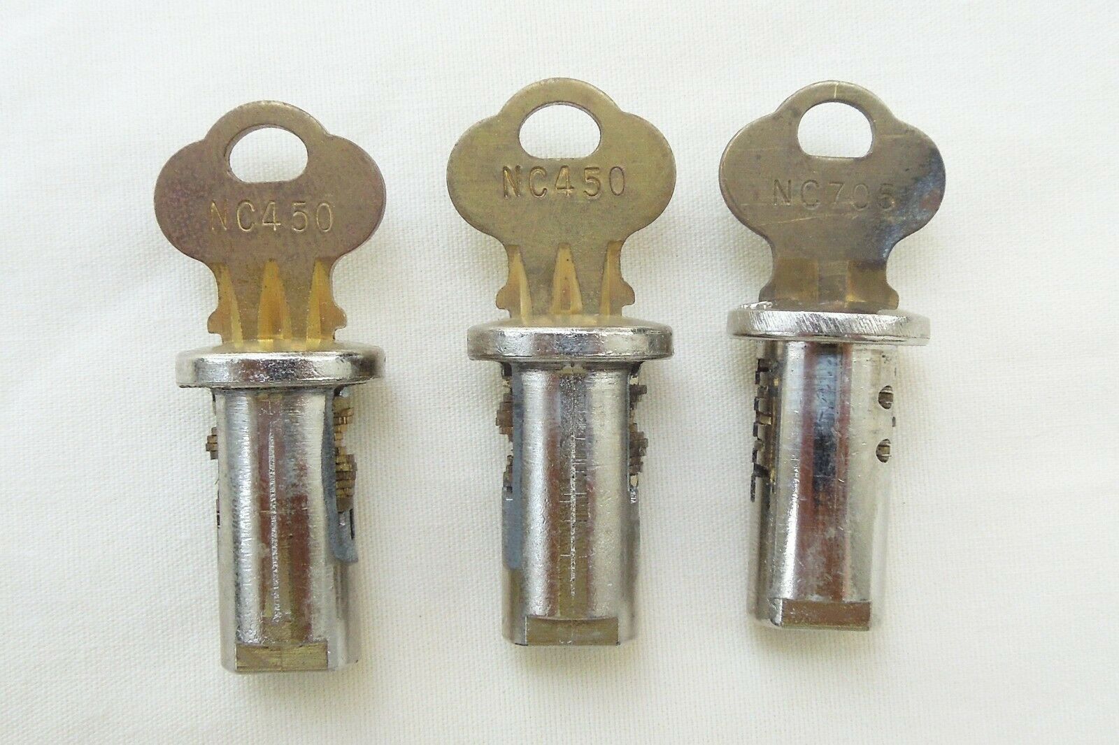 Lot Of 3 Chicago 1/4 Inch Vending Locks For Northwestern And Oak Machines