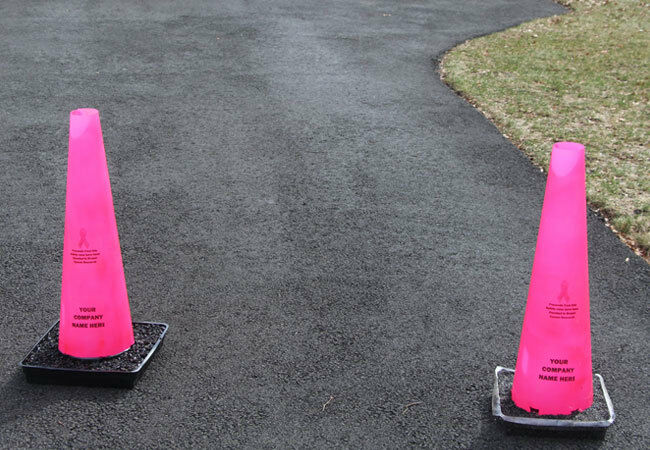 Disposable Pink Folding Safety Cone 28 x 12 x 12 - Versatile Cones