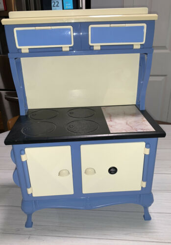 American Girl Kit Doll Cookstove Blue Oven Retired Kitchen See Photos