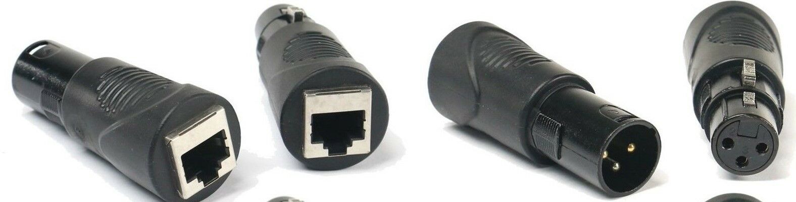 (2) RJ45 Ethernet to 3 Pin XLR DMX Female & Male Adapter Sets by VRL