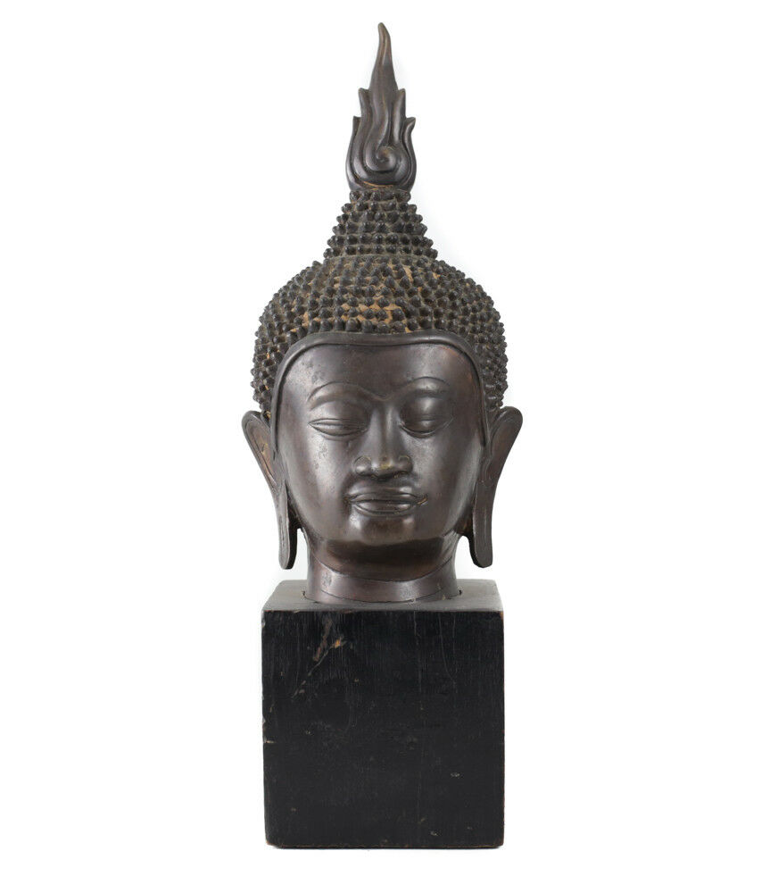 Antique Thai Ayutthaya style Buddha Bust or Head fragment, Bronze?