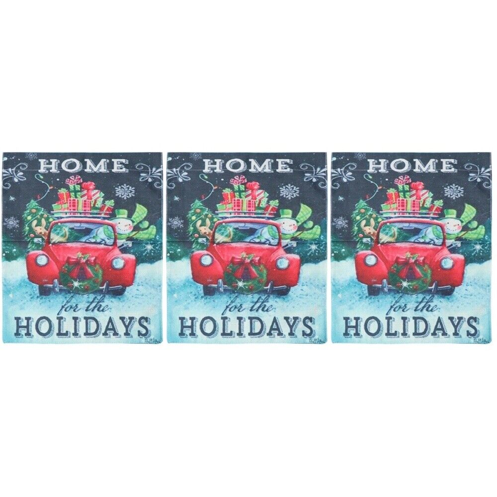 3x Holiday Banner Large Christmas Flags Decorative Christmas Flags