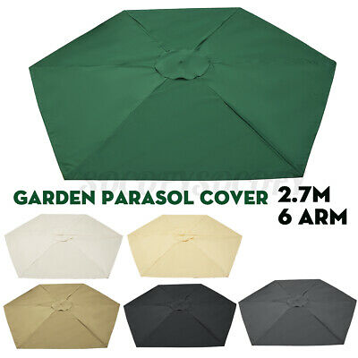 9ft 6 Ribs Patio Garden Umbrella Canopy Replacement Parasol Sunshade Top Cover