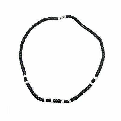 Hawaiian Jewelry Puka Shell and Black Coconut Bead Hawaii Necklace