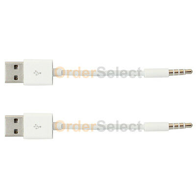 2 Usb Data Sync Charger Cable Cord For Apple Ipod Shuffle 3 4 5 3rd 4th 5th Gen