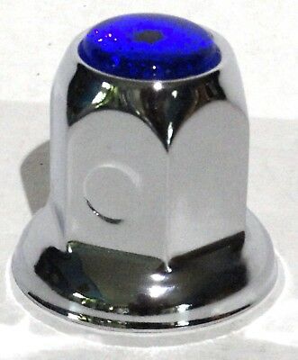 Up Lug Nut Covers 33mm Push-on Blue Reflector Chrome 2" Tall #10041 Set Of 20