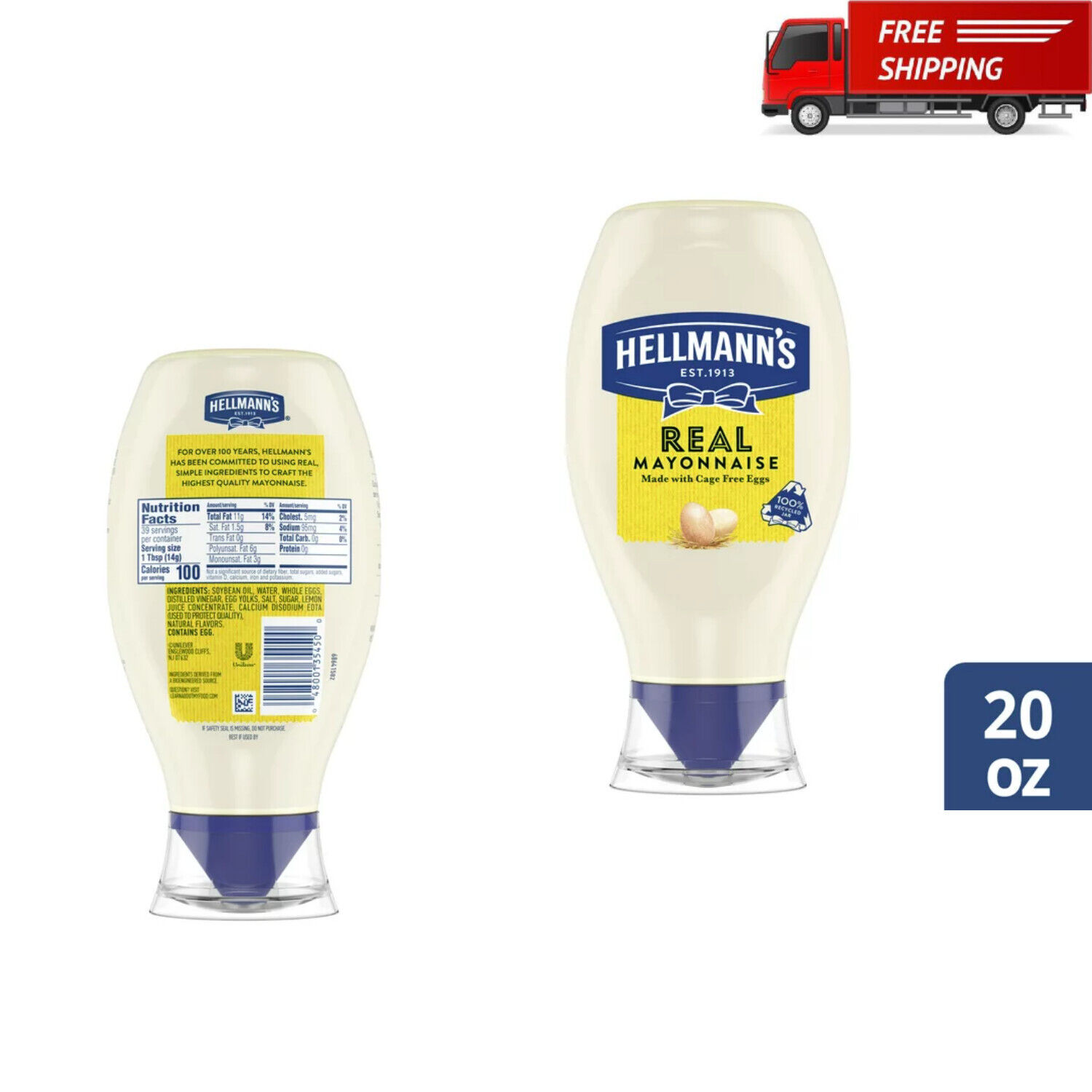 Hellmann's Real Mayonnaise Gluten Free, Made With 100% Cage-free Eggs 20 Oz