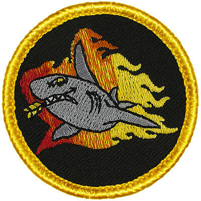Awesome Boy Scout Patch - Flaming Shark Patrol (#536)