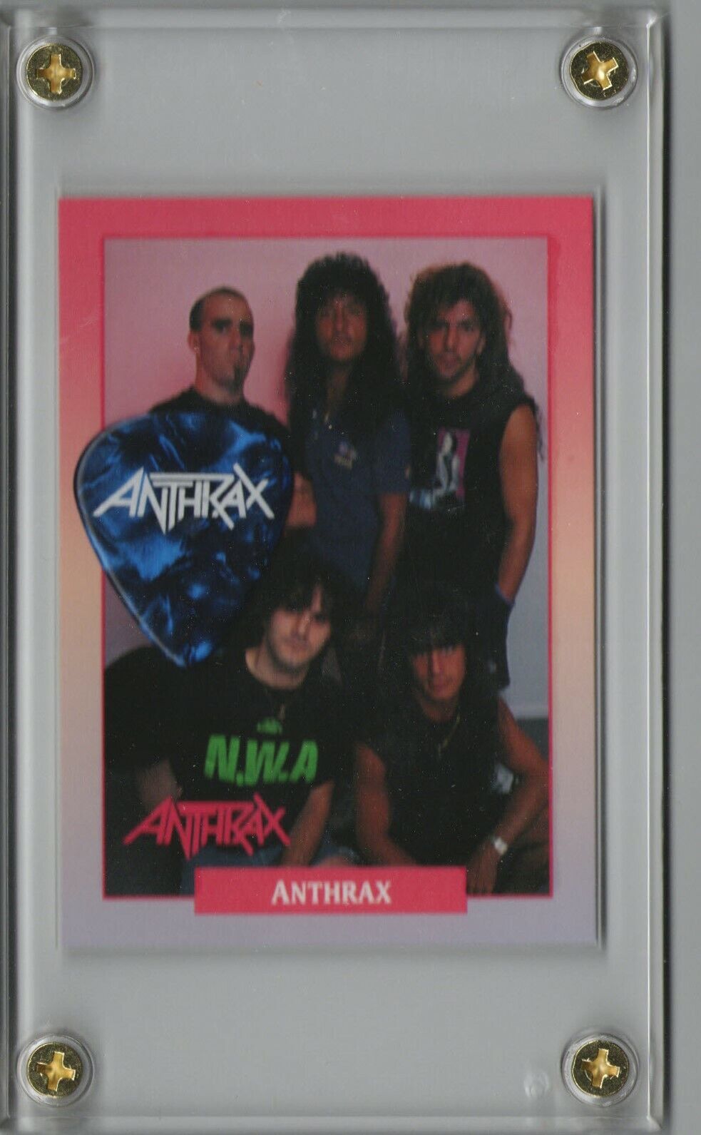 Anthrax 1991 Brockum Card #231 & Tour Guitar Pick