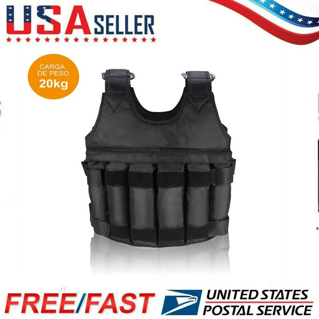 Adjustable Weight Vest 44LB/20KG  Weighted Workout Exercise Strength Training US