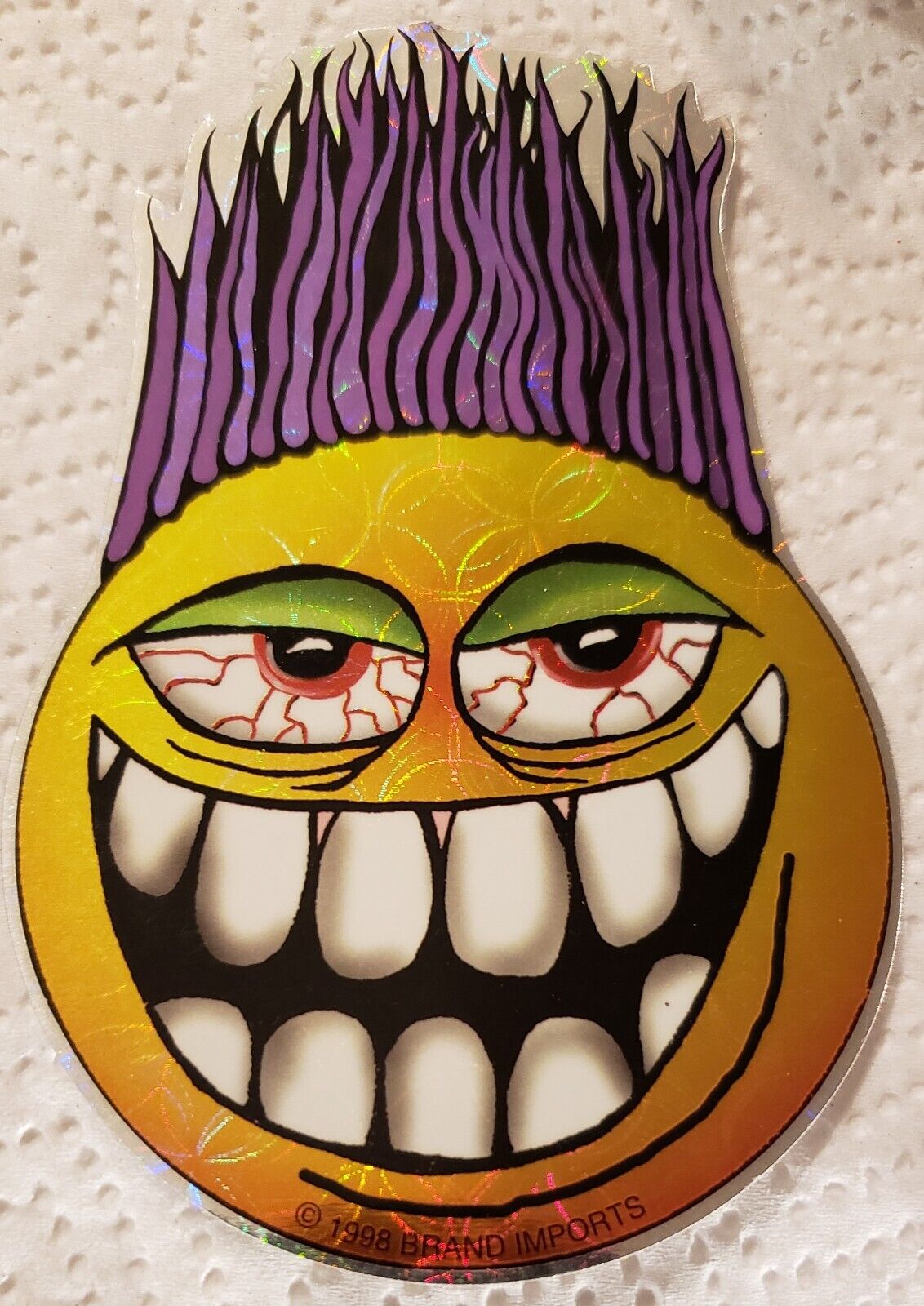 Smiley Face--new-vintage (1998)  Prismatic Vending Machine Sticker(#813 D)