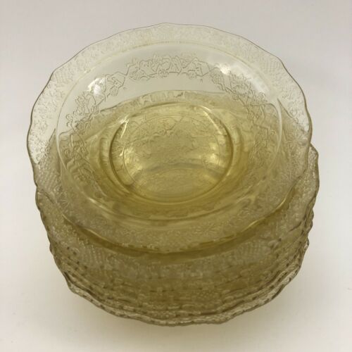 Federal Glass Vintage Amber Normandie Depression Glass Small Berry Bowl X 7